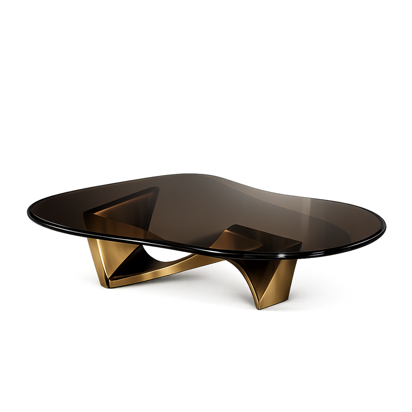 Obsidian Arc Smoked-Glass Coffee Table