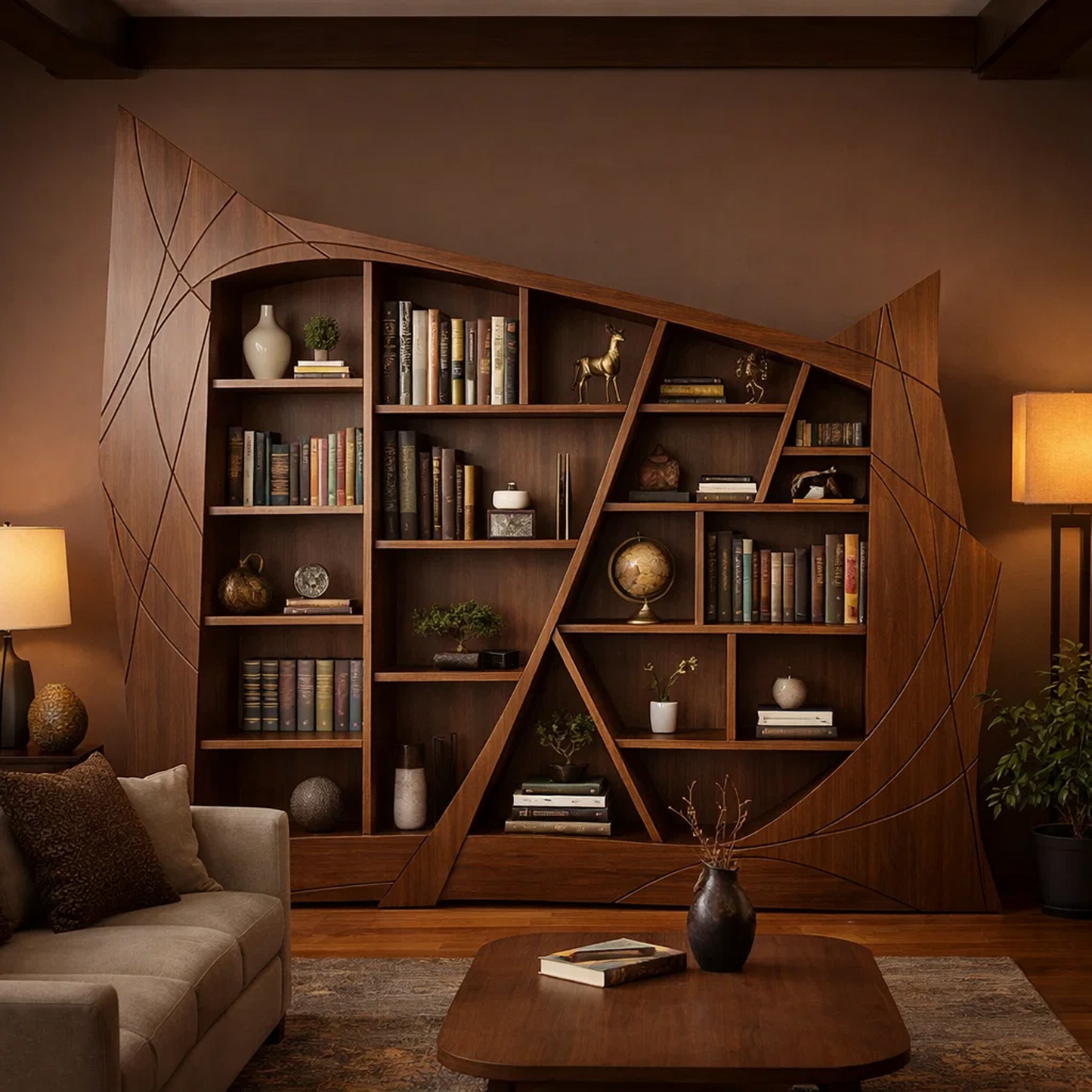 Arcline Sculptural Bookcase