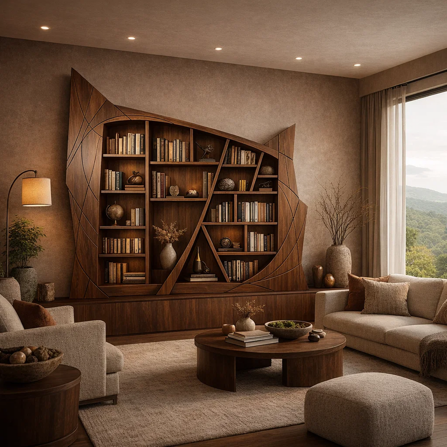 Arcline Sculptural Bookcase