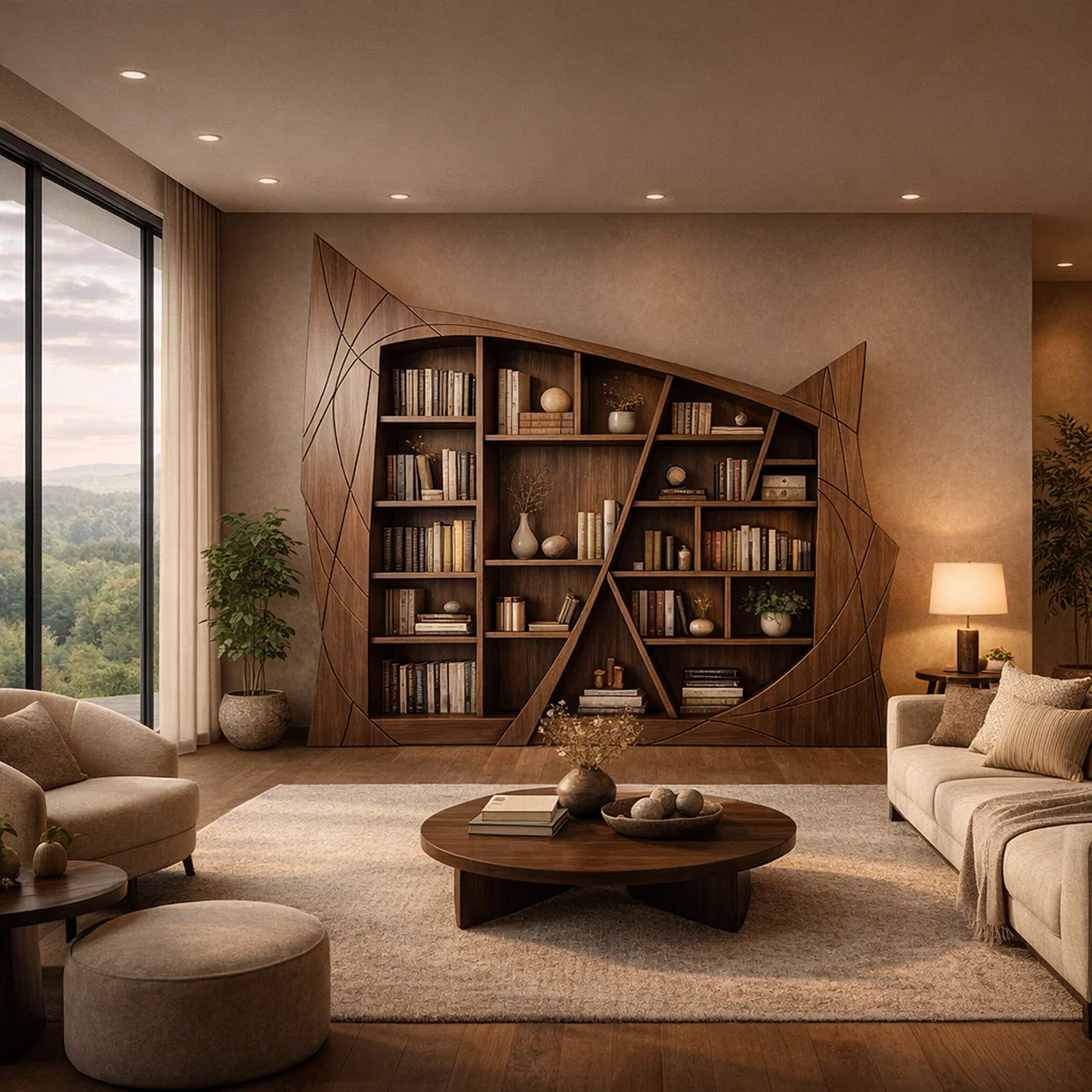Arcline Sculptural Bookcase