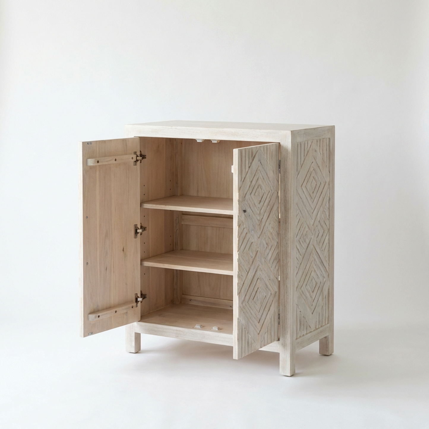 Hearthwood Carved Kitchen Storage Cabinet
