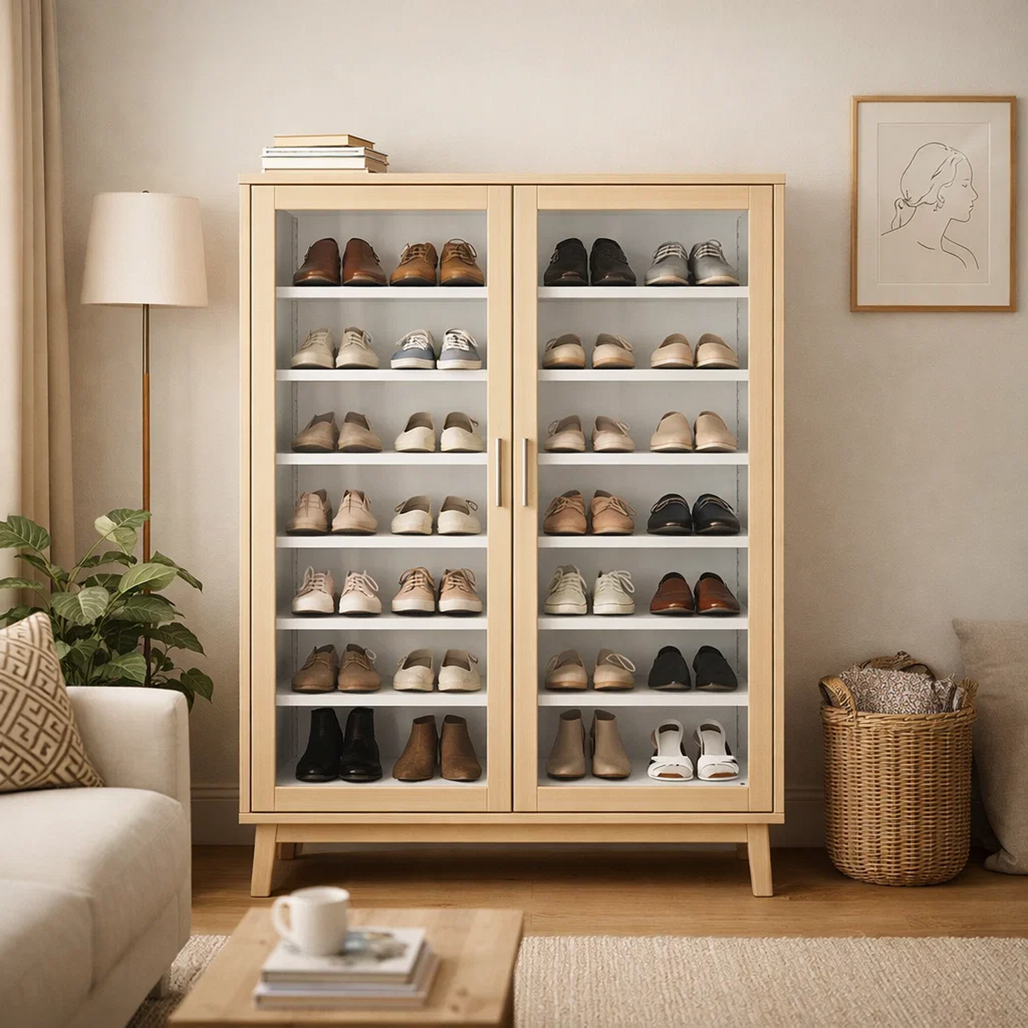 Linden Glass-Door Display Cabinet