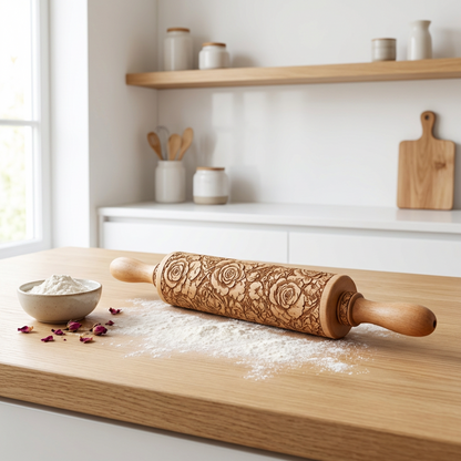 Rosewood Garden Embossed Rolling Pin